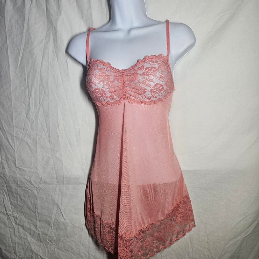 Soft pink lace babydoll lingerie top